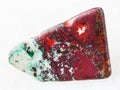 polished red Cuprite and green Chrysocolla stone