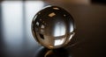 A polished, reflective metallic sphere sits Royalty Free Stock Photo