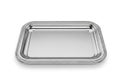 Polished silver rectangular tray isolated on white background Royalty Free Stock Photo