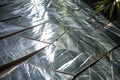 polished slate tile reflecting sunlight for a sheen effect