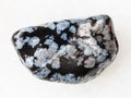 polished snowflake obsidian gem stone on white Royalty Free Stock Photo