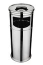 Trash can with ash tray 28 liters made of polished stainless steel