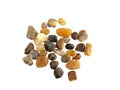 Polished stones and pebbles on a white background Royalty Free Stock Photo