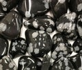 Snowflake Obsidian Polished Stones Background Royalty Free Stock Photo