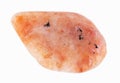 polished sunstone (heliolite) gem stone on white Royalty Free Stock Photo