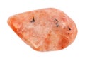 polished Sunstone (heliolite) gemstone isolated