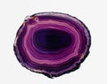 Polished translucent slice of banded purple agate Royalty Free Stock Photo