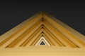 Polished triangle metal frame, 3d rendering