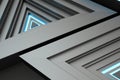 Polished triangle metal frame, 3d rendering