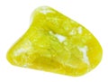 Polished yellow lizardite serpentine gemstone