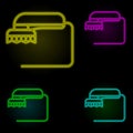 Polisher carwash neon color set icon. Simple thin line, outline of car wash icons for ui and ux, website or mobile