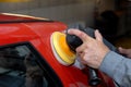 Polishing a car