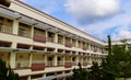 Politeknik Caltex Riau building from the side angle in the afternoon with clear blue sky