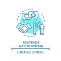 Politeness and attentiveness concept icon