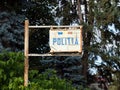 Politia. Old Police sign in Romania.