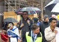 Politians and Unidentified participants in a March Against Anti-Semitism up Market Street to Civic Center Royalty Free Stock Photo