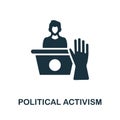 Political Activism icon. Simple element from social activity collection. Creative Political Activism icon for web design
