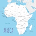 Political Africa Map vector illustration with countries in white color