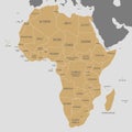 Political Africa Map vector illustration. Editable and clearly Royalty Free Stock Photo