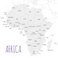 Political Africa Map vector illustration isolated in white background