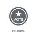 Political american elections publicity badge icon. Trendy Political american elections publicity badge logo concept on white back