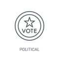 Political american elections publicity badge icon. Trendy Politi