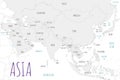 Political Asia Map vector illustration isolated in white background