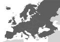 Political blank map of Europe in gray color with white background. Royalty Free Stock Photo