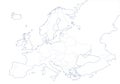 Political blank map of Europe in white background.