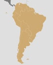 Political blank South America Map vector illustration.