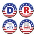 Political Buttons Both Parties