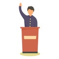 Political candidate icon, flat style