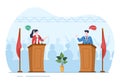 Political Candidate Illustration with Debates Concept for Promotion, Election Campaign, Active Discussion and Get Votes