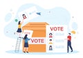 Political Candidate Illustration with Debates Concept for Promotion, Election Campaign, Active Discussion and Get Votes