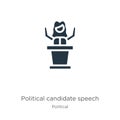 Political candidate speech icon vector. Trendy flat political candidate speech icon from political collection isolated on white