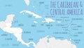 Political Caribbean and Central America Map vector illustration with countries in white color