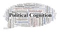 Political Cognition Word Cloud. Key Concepts in Mental Processing and Political Behavior Royalty Free Stock Photo
