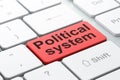 Political concept: Political System on computer keyboard background