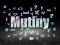 Political concept: Mutiny in grunge dark room