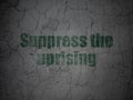 Political concept: Suppress The Uprising on grunge wall background