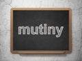 Political concept: Mutiny on chalkboard background