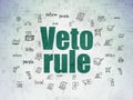 Political concept: Veto Rule on Digital Data Paper background