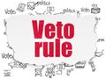 Political concept: Veto Rule on Torn Paper background