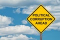 Political Corruption Ahead Warning Sign Royalty Free Stock Photo