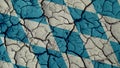 Political Crisis Concept: Mud Cracks With Bavaria Flag