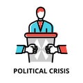 Political Crisis icon concept, politics collection