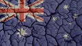 Political Crisis: Mud Cracks With Australia Flag