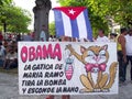 Political Cuban poster against Obama in May Day march