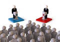 Political debate in front of a crowd concept Royalty Free Stock Photo