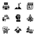 Political debate icon set, simple style Royalty Free Stock Photo